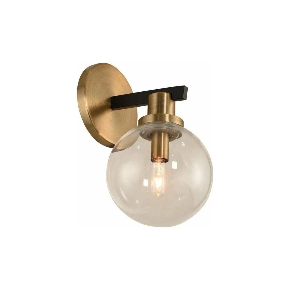 Kalco Cameo 1-Light Wall Lamp Sconce Brass Finish Matte Black 315421BBB MCM